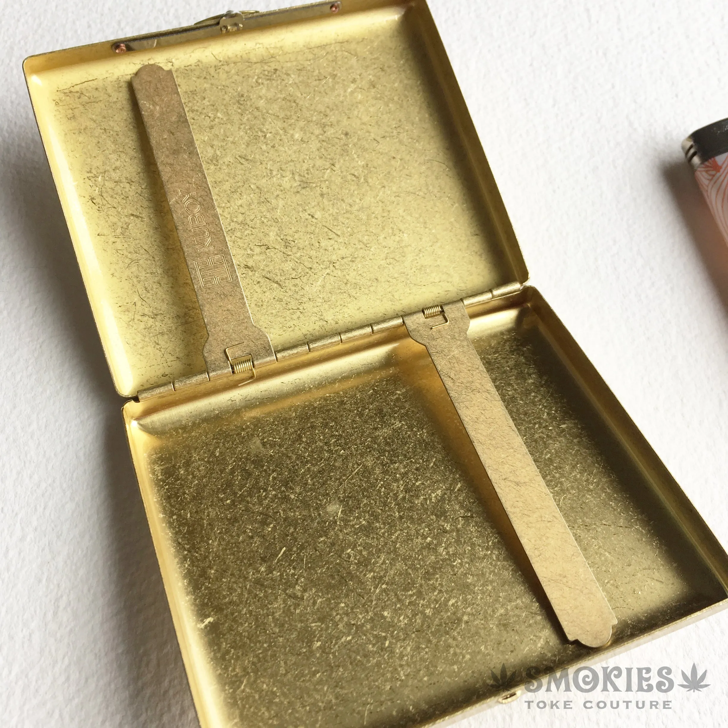 Joint Case - Gold Marijuana Weed Leaf