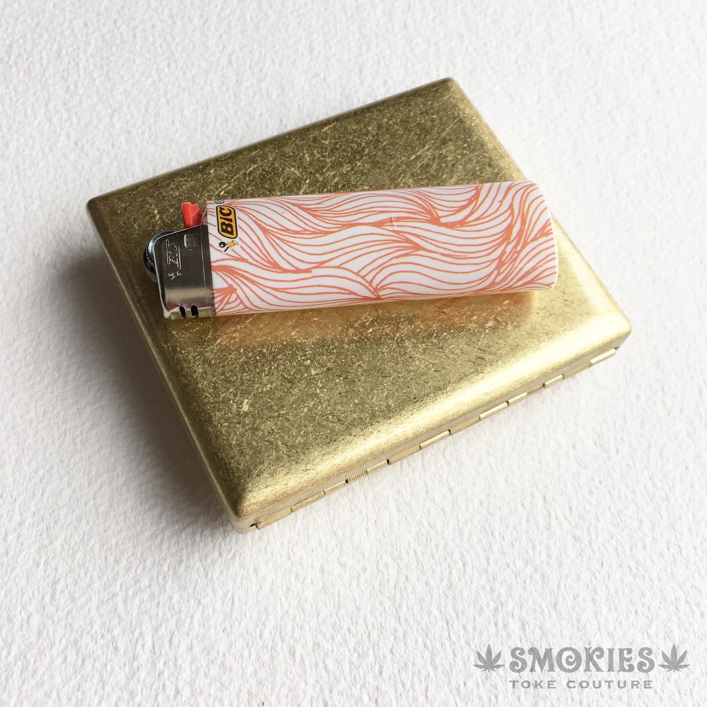 Joint Case - Gold Marijuana Weed Leaf