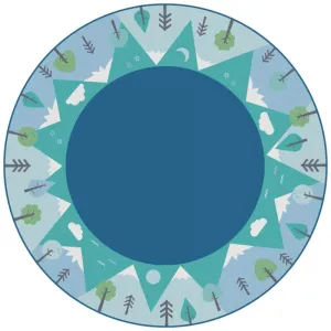 KIDSoft Tranquil Mountain Round Area Rug