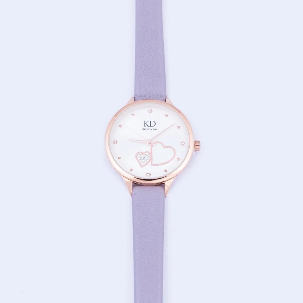 Knight and Day Synchronised Hearts Grey Watch Q451WLA