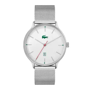 Lacoste Club Men's Slim Silver Date Watch Mesh Band