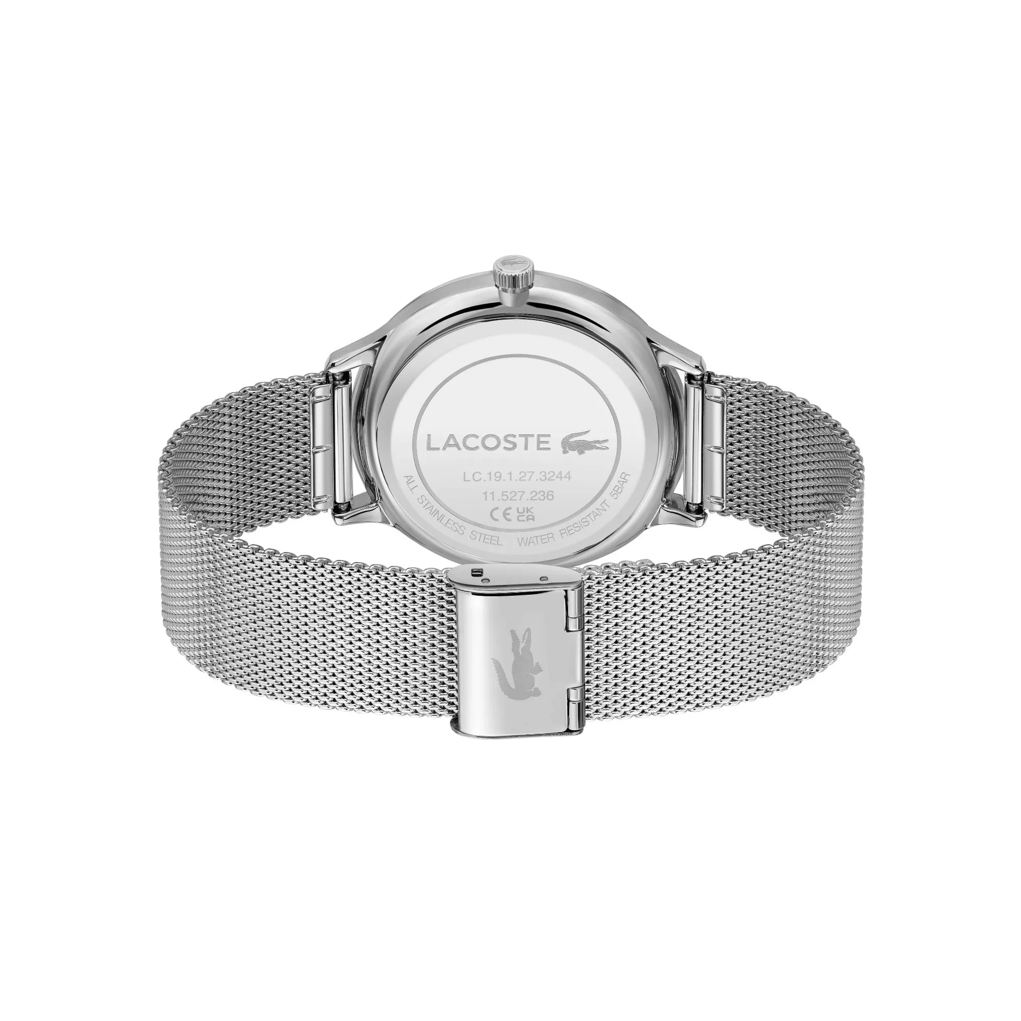 Lacoste Club Men's Slim Silver Date Watch Mesh Band