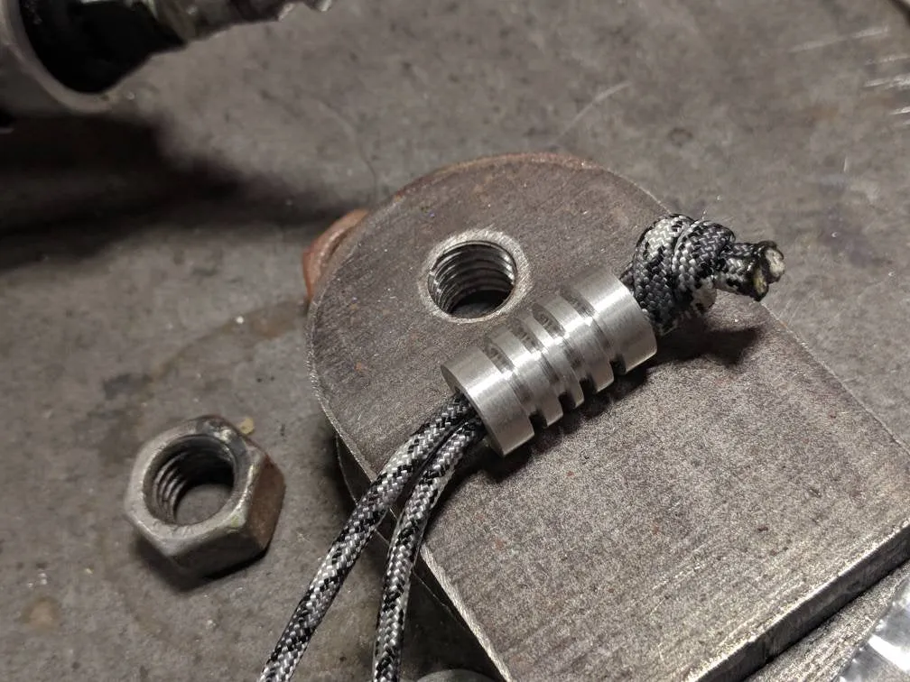 Large Aluminum Lanyard Bead with Free Paracord Lanyard
