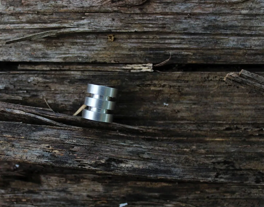 Large Aluminum Lanyard Bead With Two Grooves and a Free Paracord Lanyard