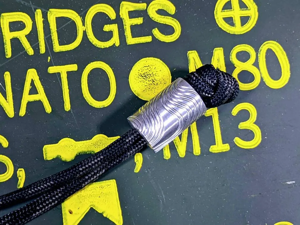 Large Aluminum Topo Lanyard Bead and a Free Paracord Lanyard