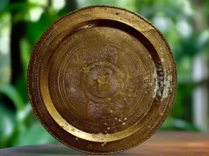 Large Vintage Brass Wall Decor
