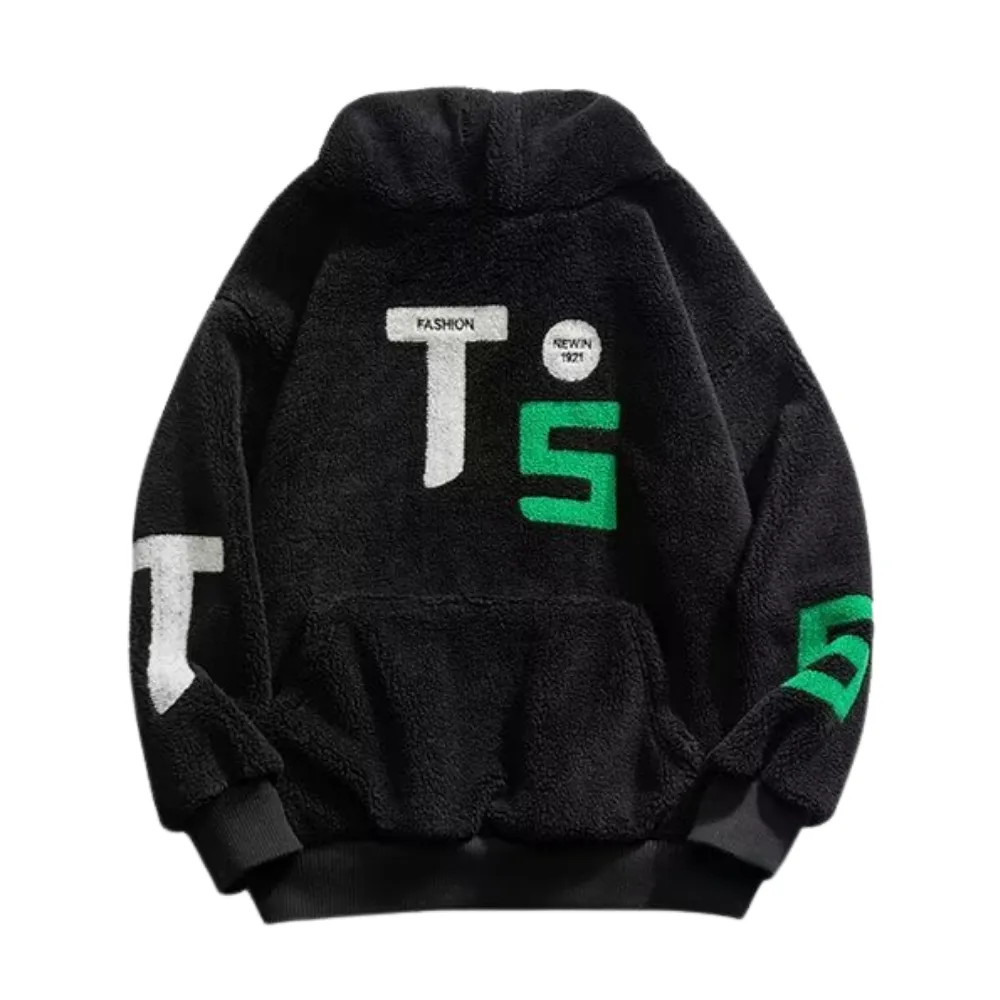 Letter Plus Velvet Hoodie