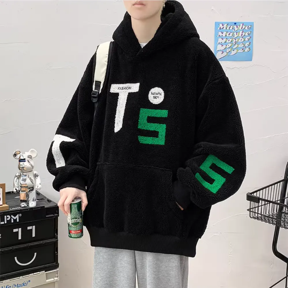 Letter Plus Velvet Hoodie