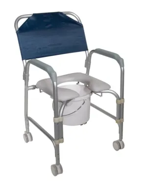 Lightweight Portable Shower Commode Chair with Casters - 1 Each