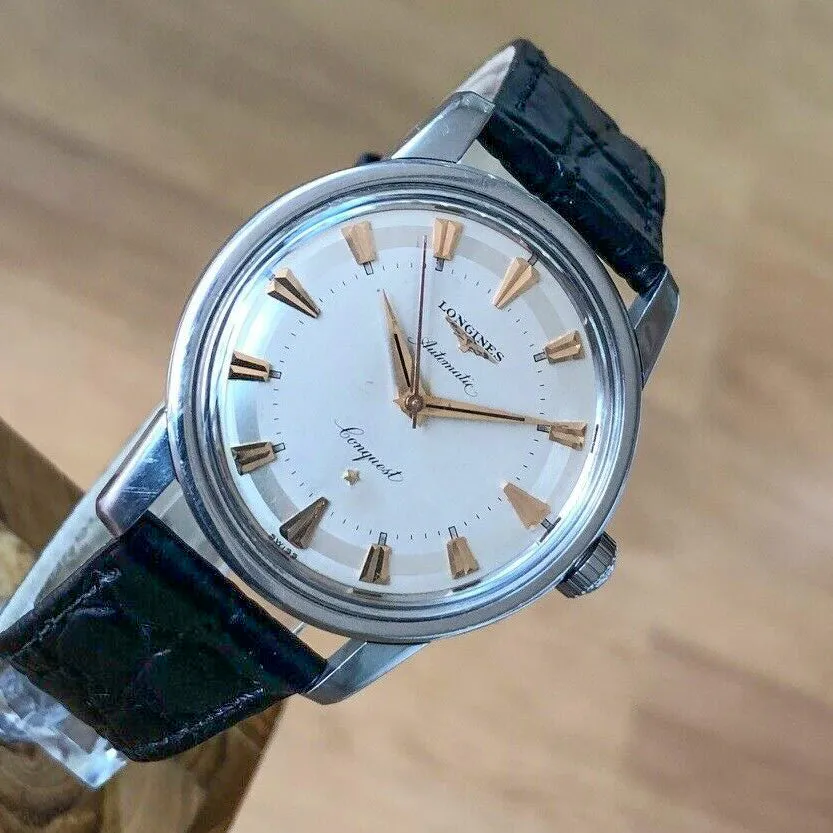 Longines Conquest Automatic Cal. 19 AS Vintage c. 1957 Steel 35 mm