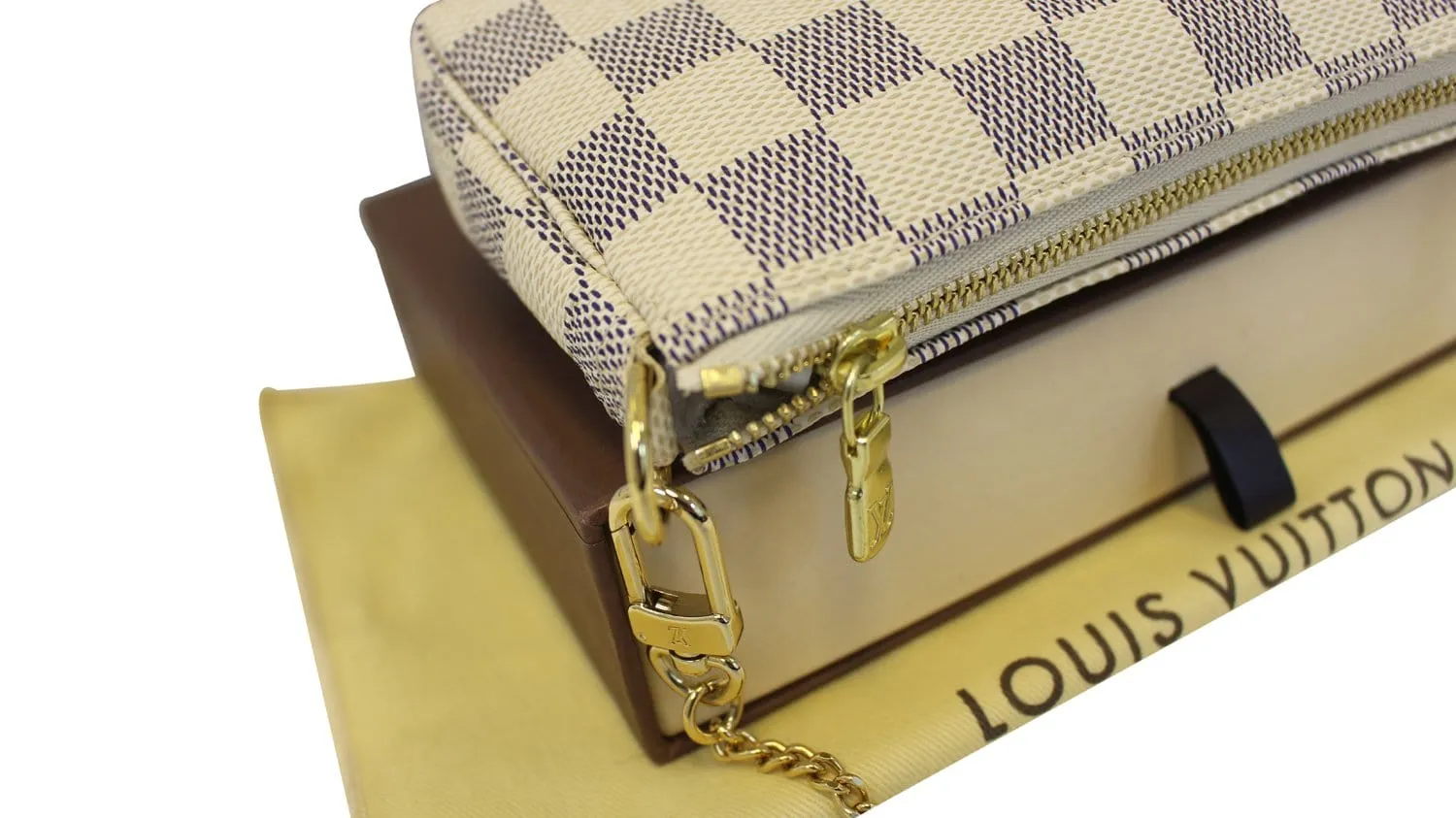 LOUIS VUITTON Damier Azur Mini Accessories Pochette Bag