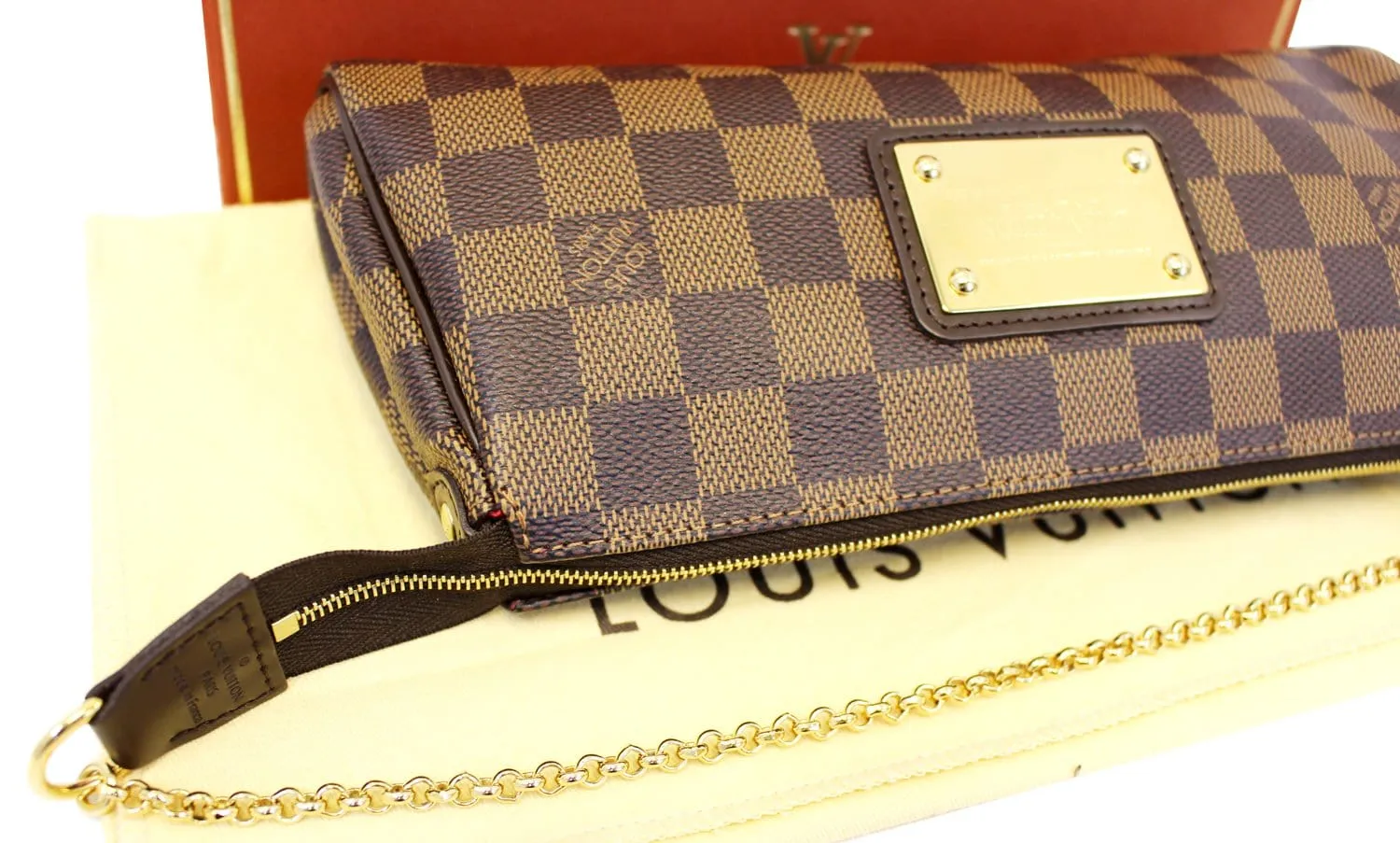 LOUIS VUITTON Damier Ebene Eva Accessories Pouch Crossbody Bag