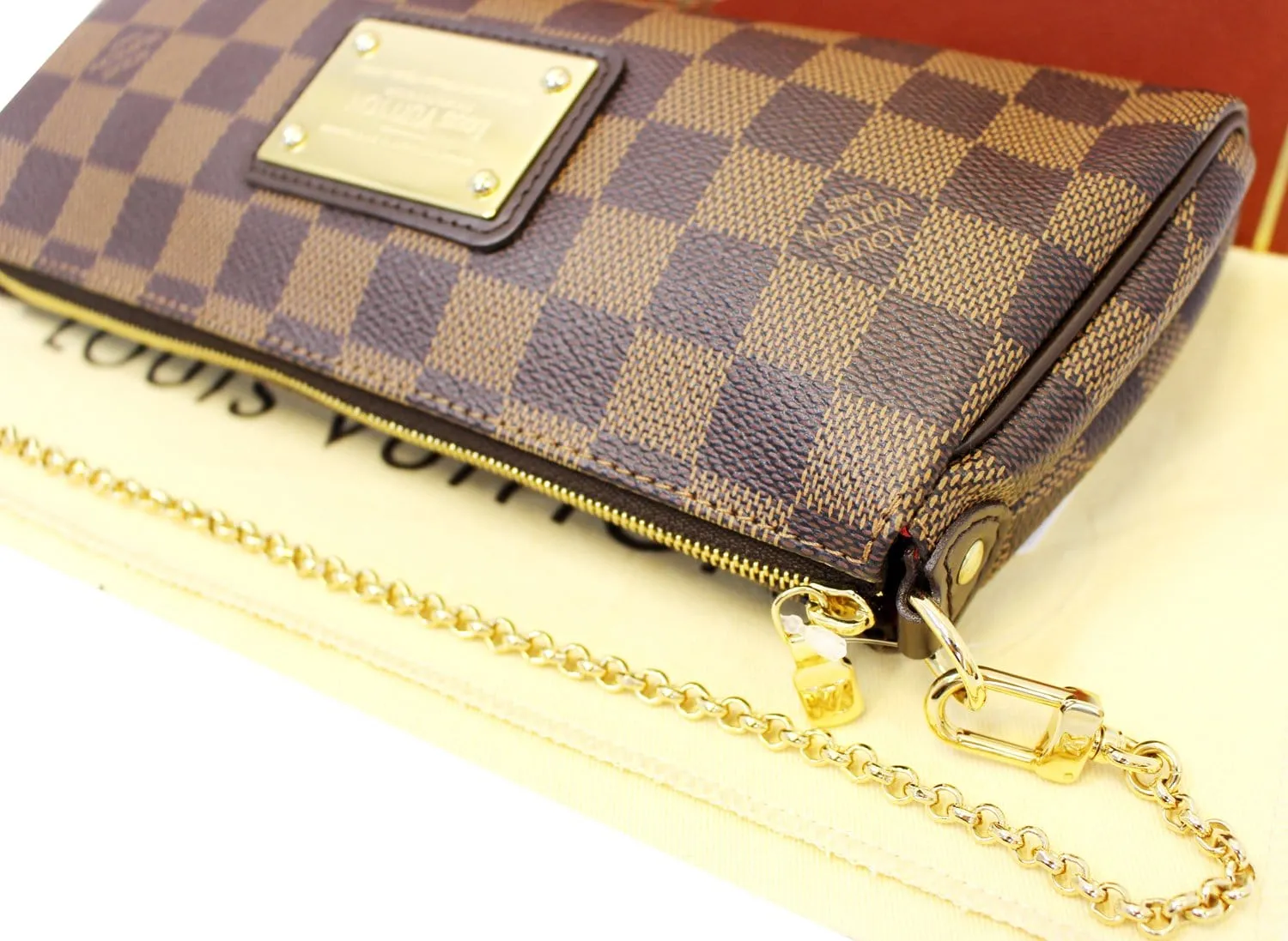 LOUIS VUITTON Damier Ebene Eva Accessories Pouch Crossbody Bag