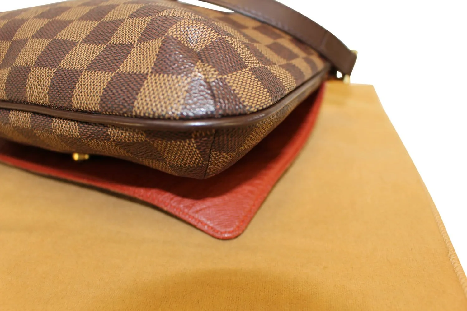 LOUIS VUITTON Damier Ebene Musette Tango Long Strap Crossbody Bag