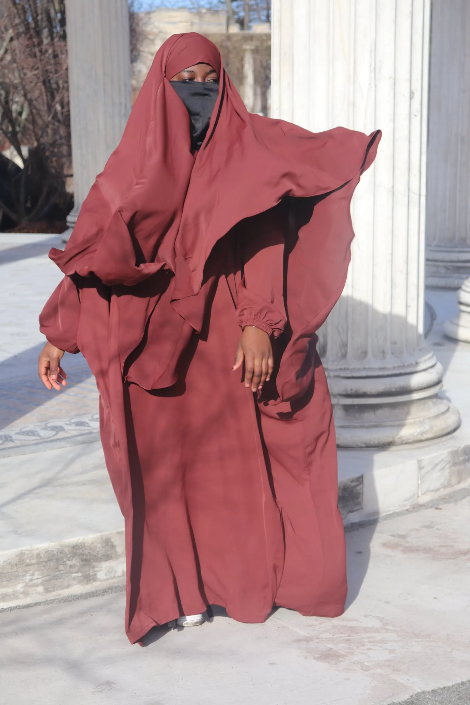 Luxe  Butterfly Abaya Set: Chocolate