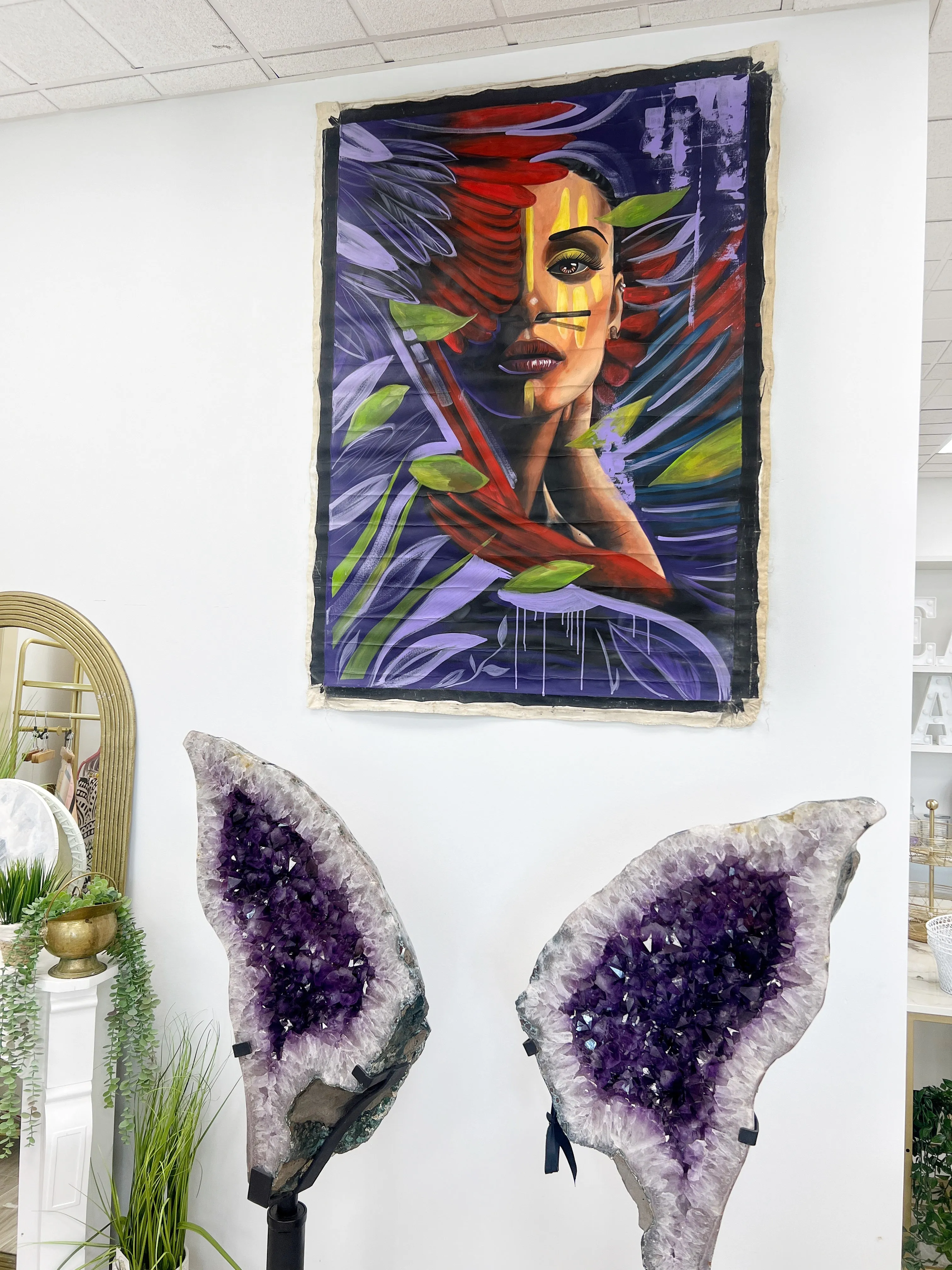 Macaw Indigenous Goddess Original Acrylic Art