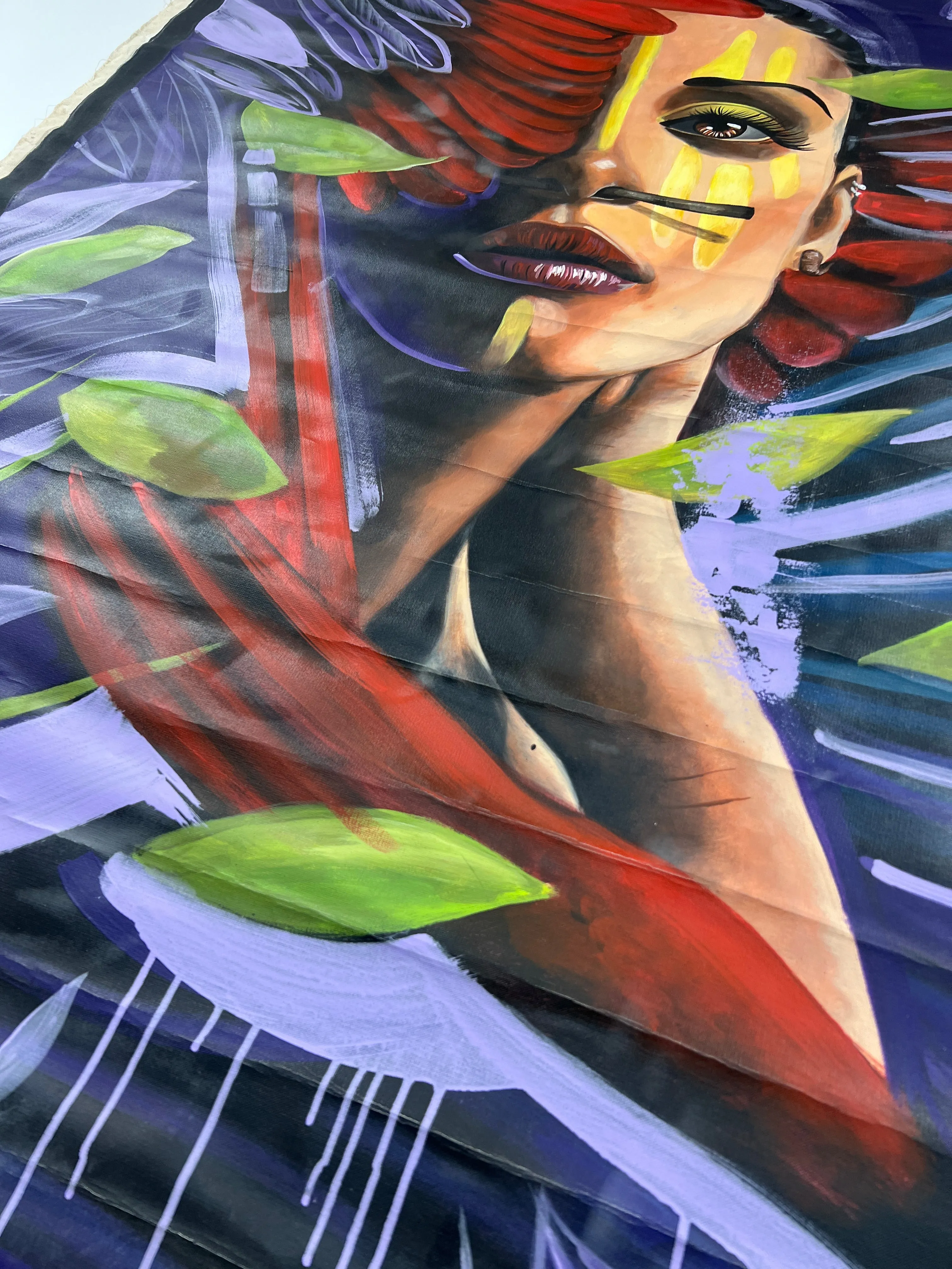 Macaw Indigenous Goddess Original Acrylic Art