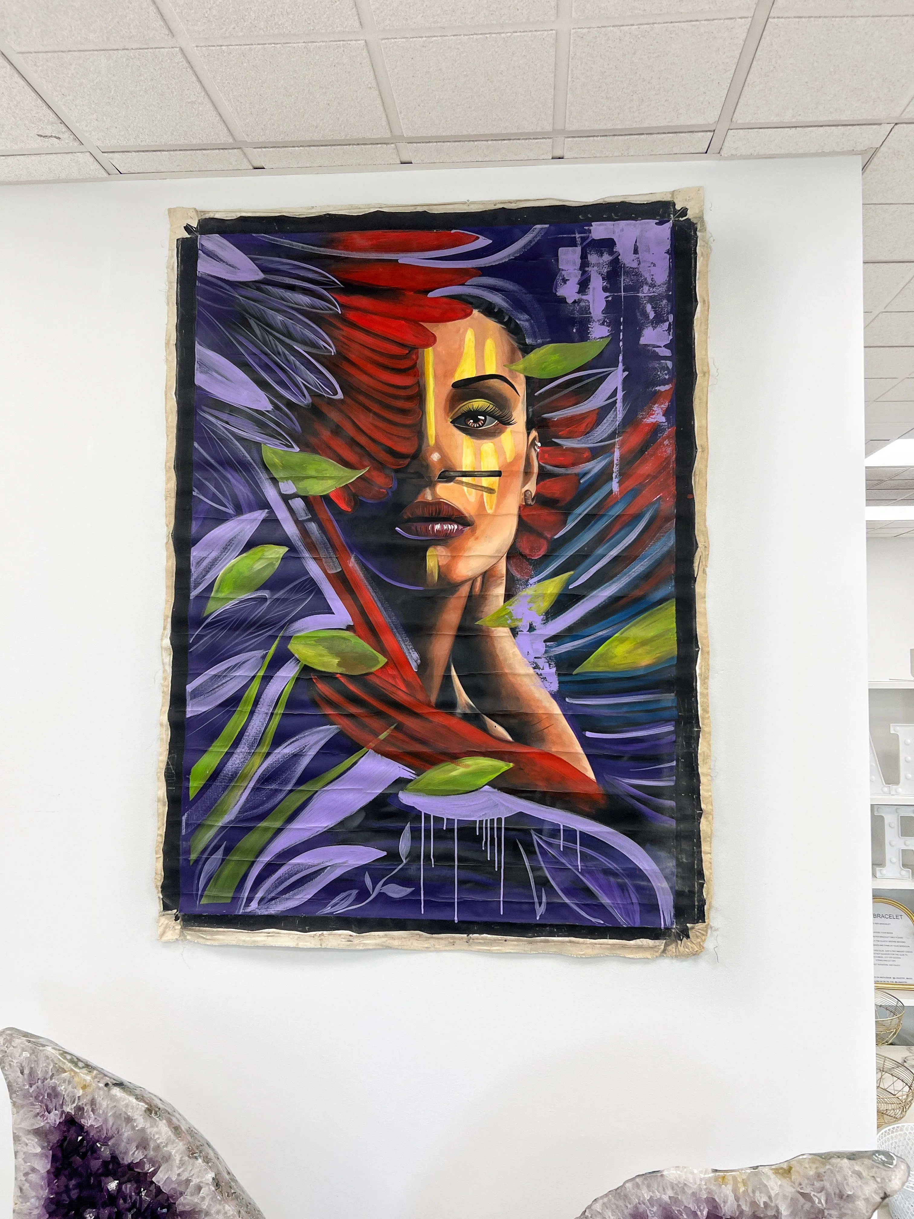 Macaw Indigenous Goddess Original Acrylic Art