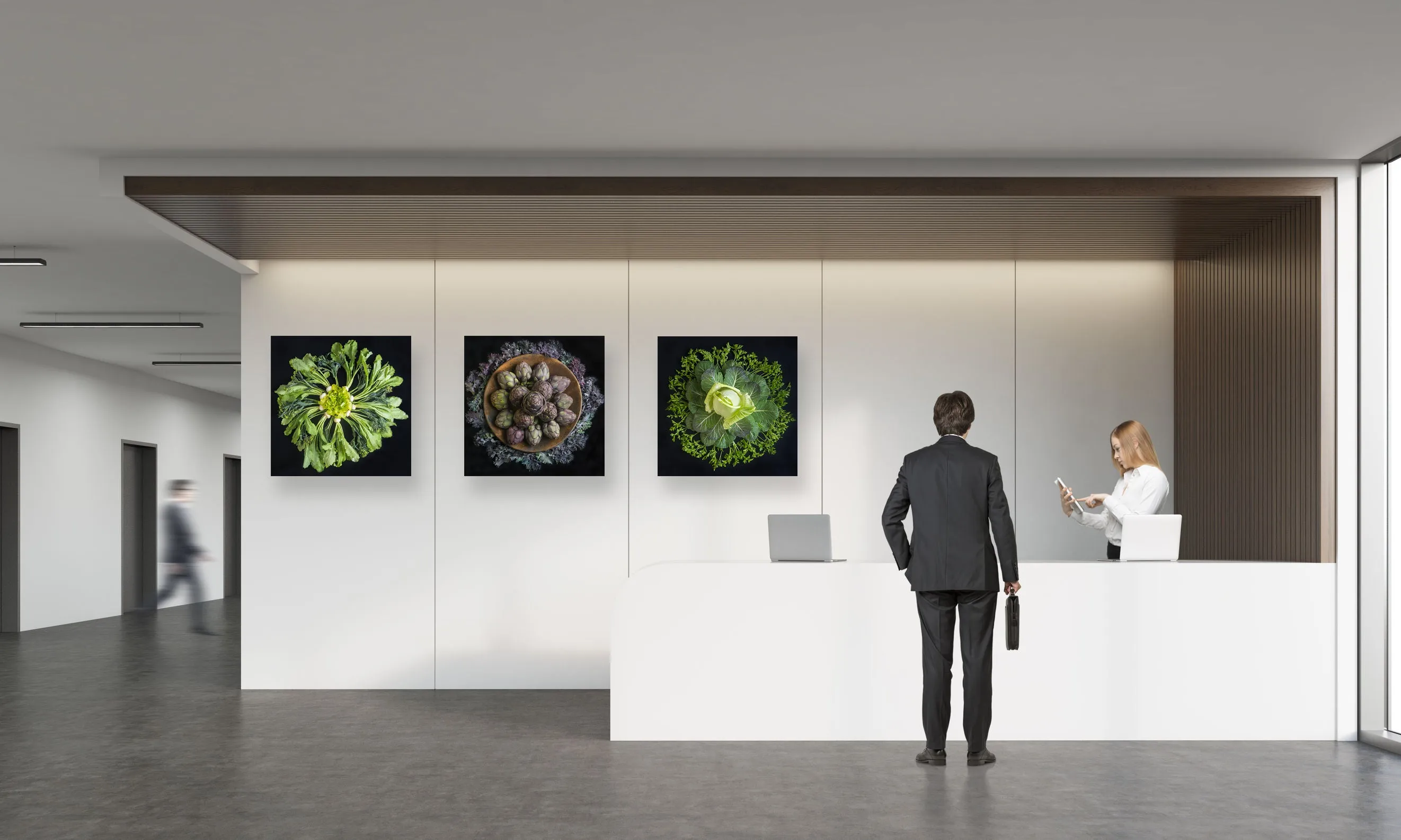 Mandala Fine Art Metal Print, Red Orach (Mountain Spinach) and Lettuce