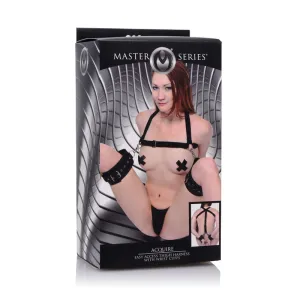 Master Series Acquire Black Thigh Harness & Wrist Cuffs