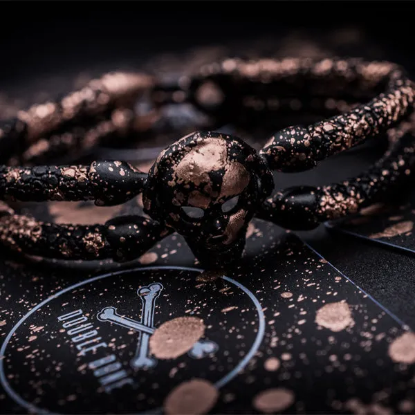 Matte Black Splashed Rose gold Stingray Single Skull