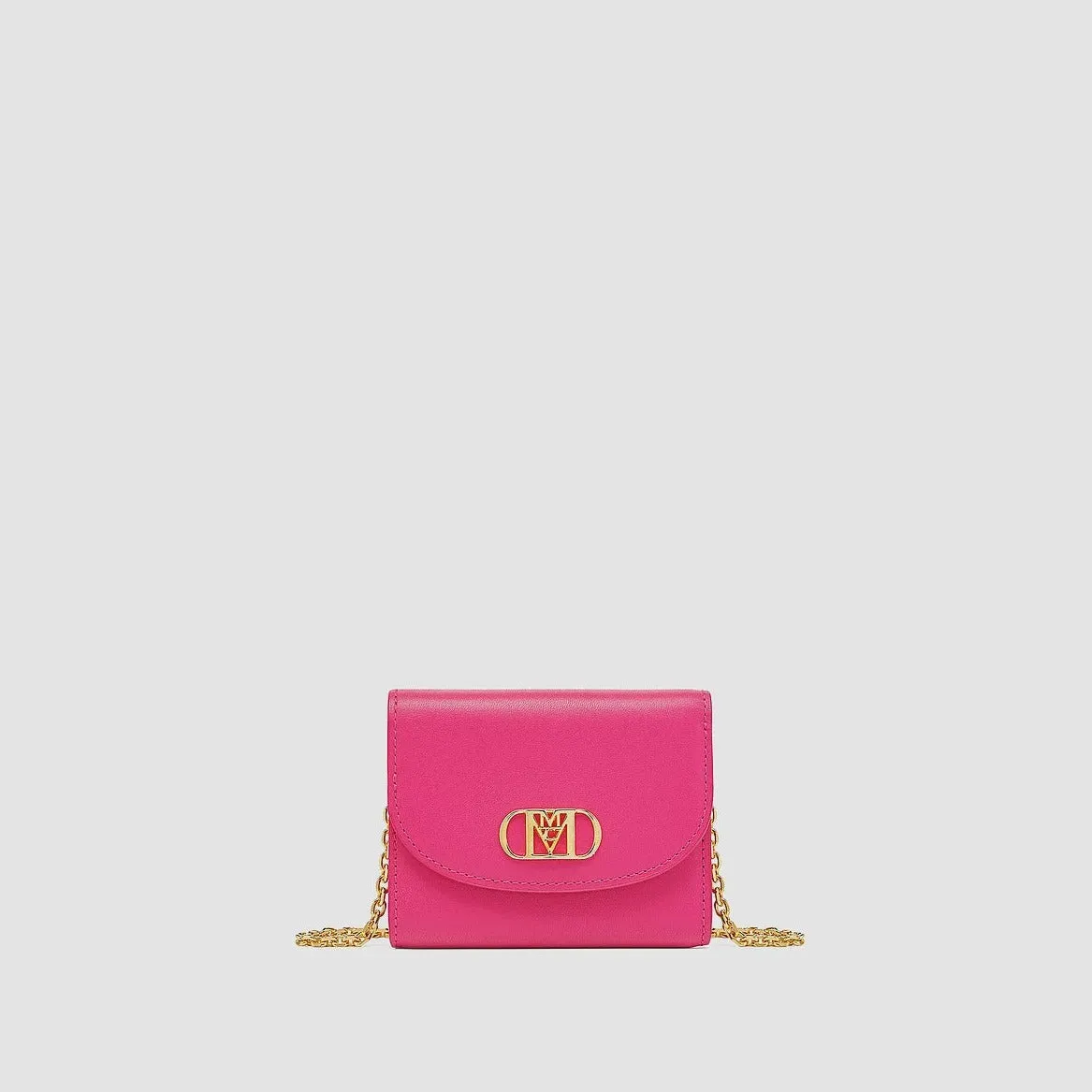 MCM MINI MODE TRAVIA TRIFOLD CHAIN WALLET PINK