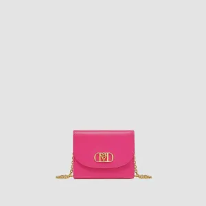 MCM MINI MODE TRAVIA TRIFOLD CHAIN WALLET PINK