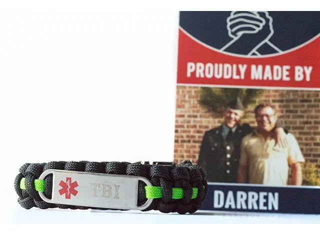 Medical ID TBI Paracord Bracelet