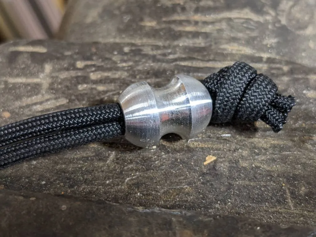 Medium Curvy Aluminum Lanyard Bead and a Free Paracord Lanyard