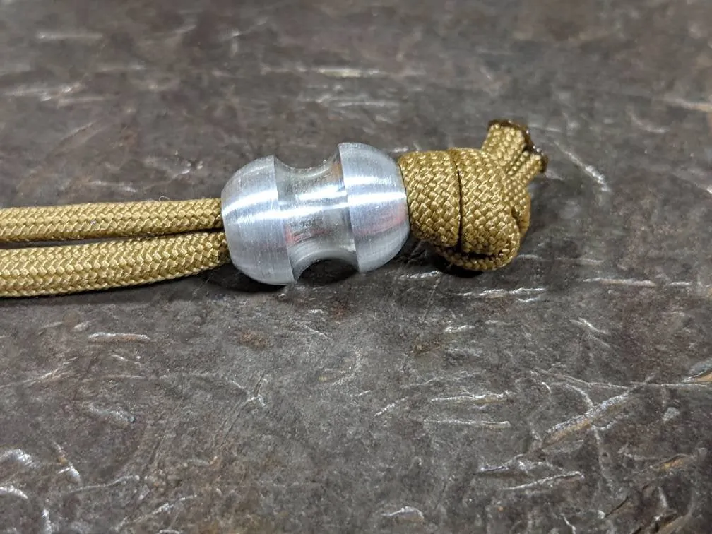 Medium Curvy Aluminum Lanyard Bead and a Free Paracord Lanyard