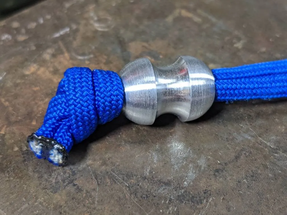 Medium Curvy Aluminum Lanyard Bead and a Free Paracord Lanyard
