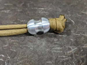 Medium Curvy Aluminum Lanyard Bead and a Free Paracord Lanyard