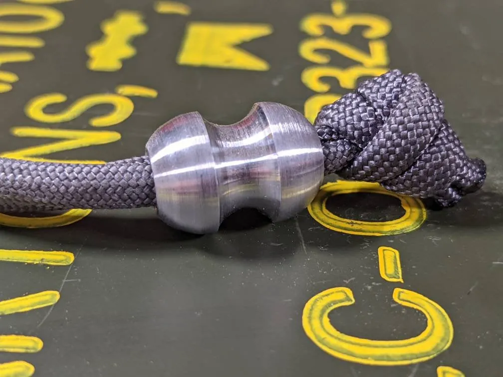 Medium Curvy Aluminum Lanyard Bead and a Free Paracord Lanyard