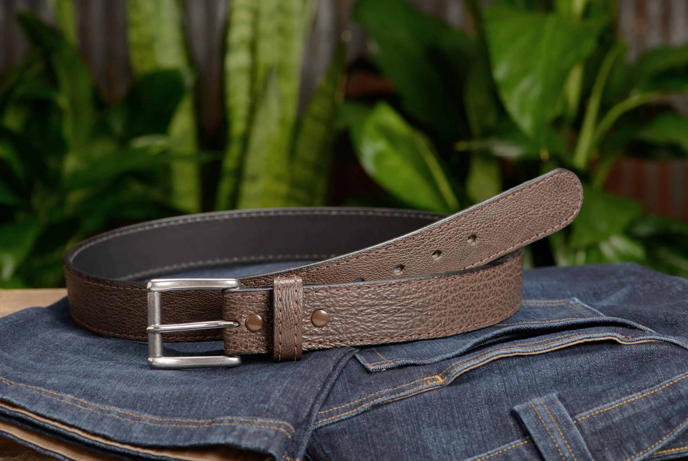 Men's Brown Shark Max Thickness Gun Belt