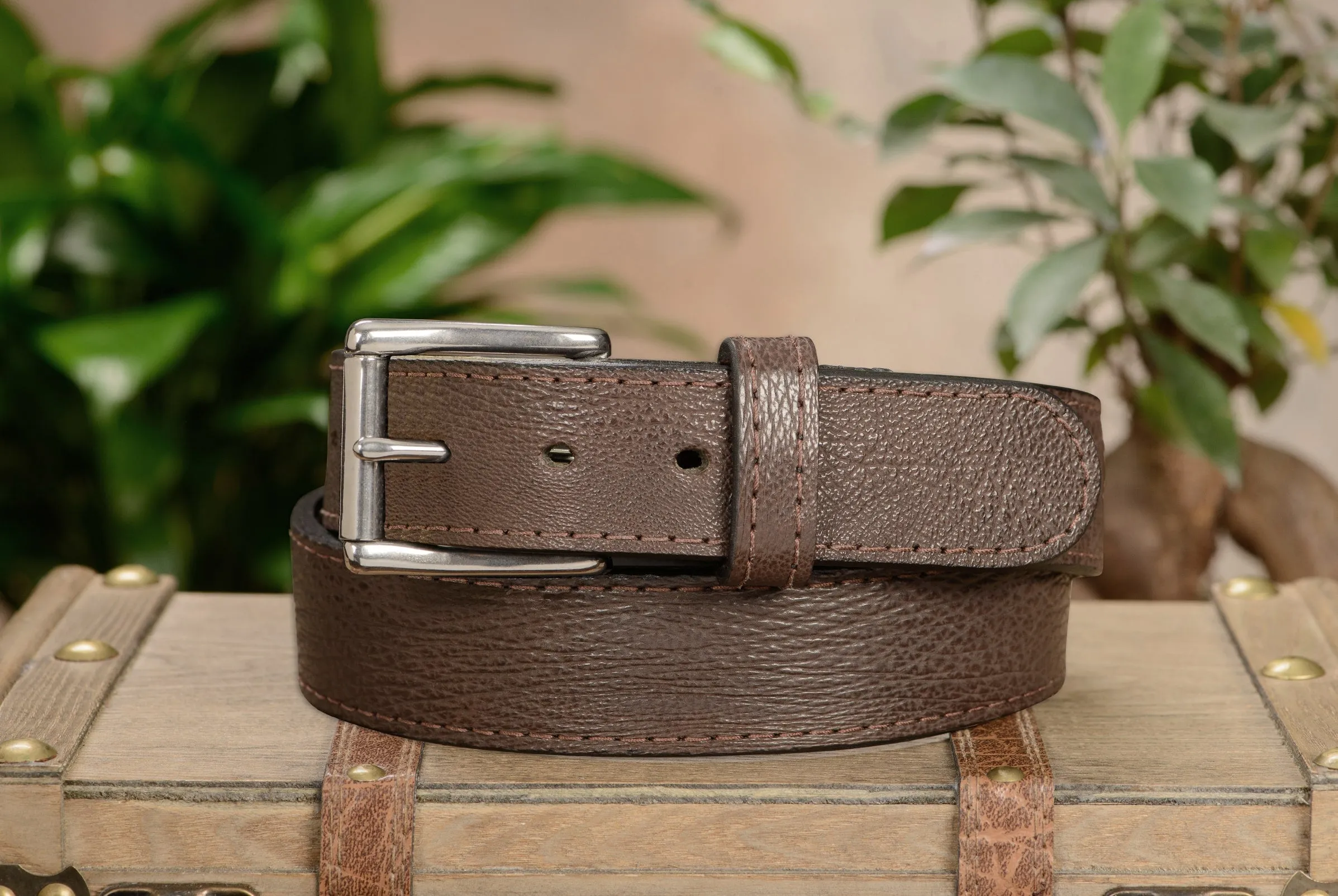 Men's Brown Shark Max Thickness Gun Belt