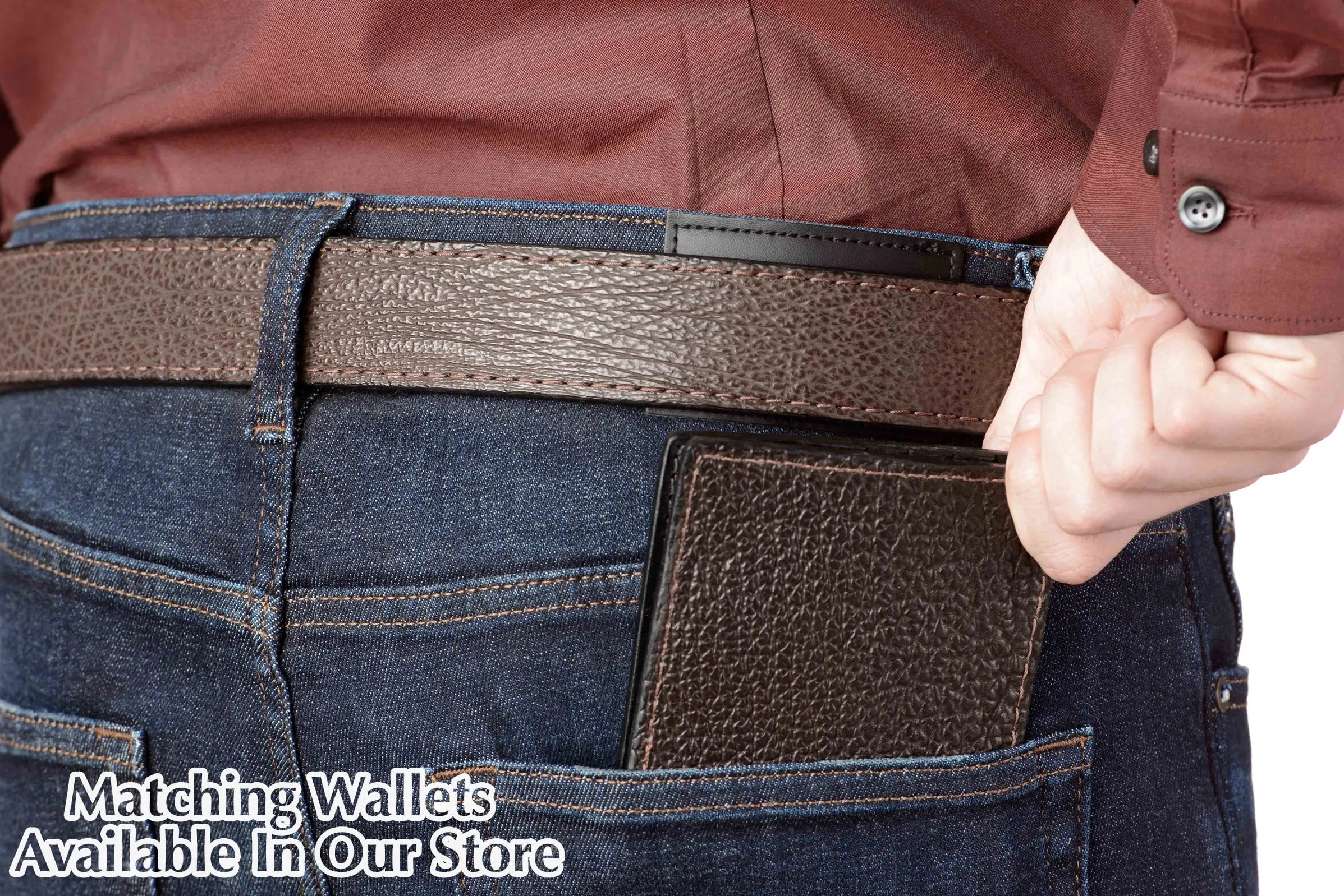 Men's Brown Shark Max Thickness Gun Belt