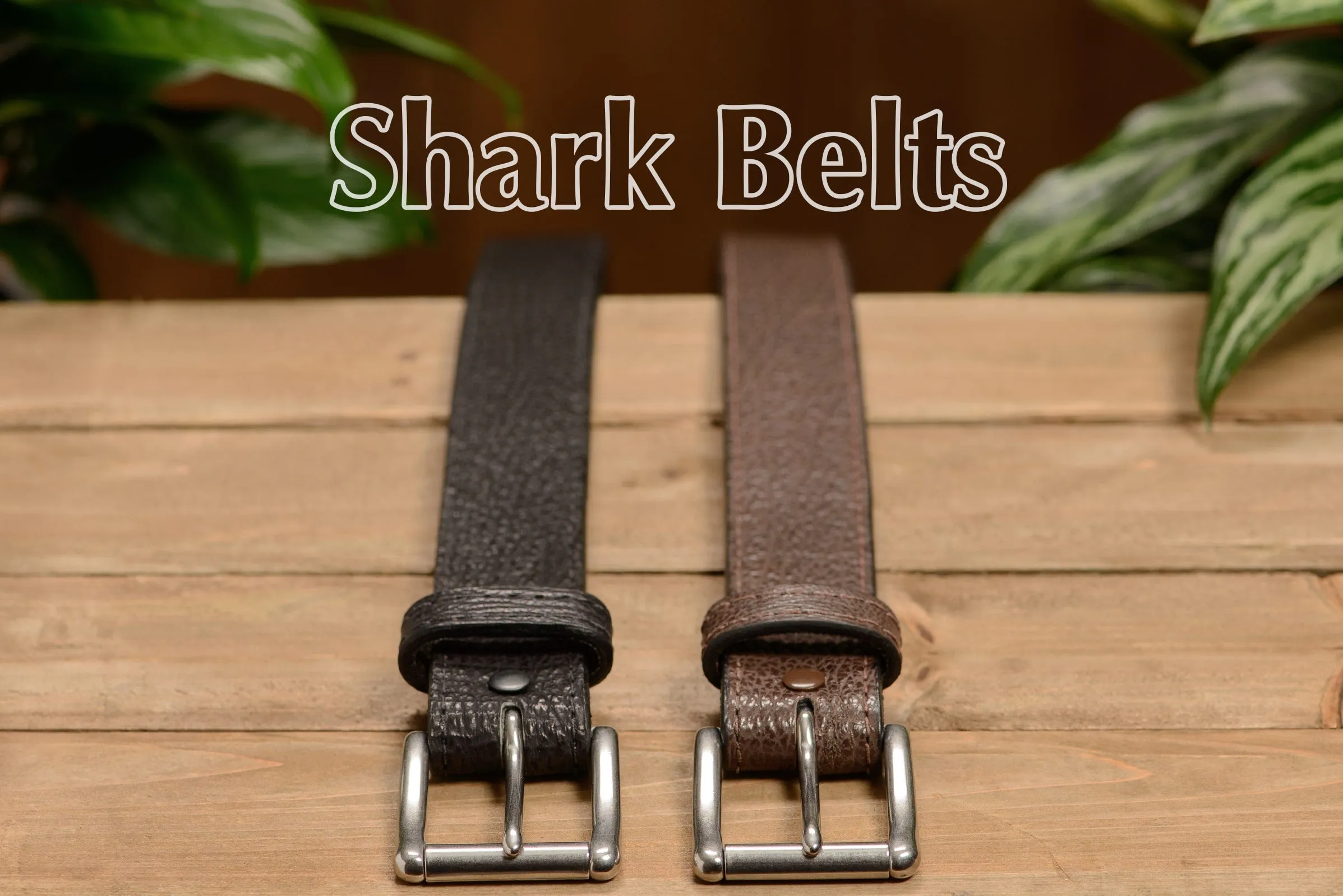 Men's Brown Shark Max Thickness Gun Belt