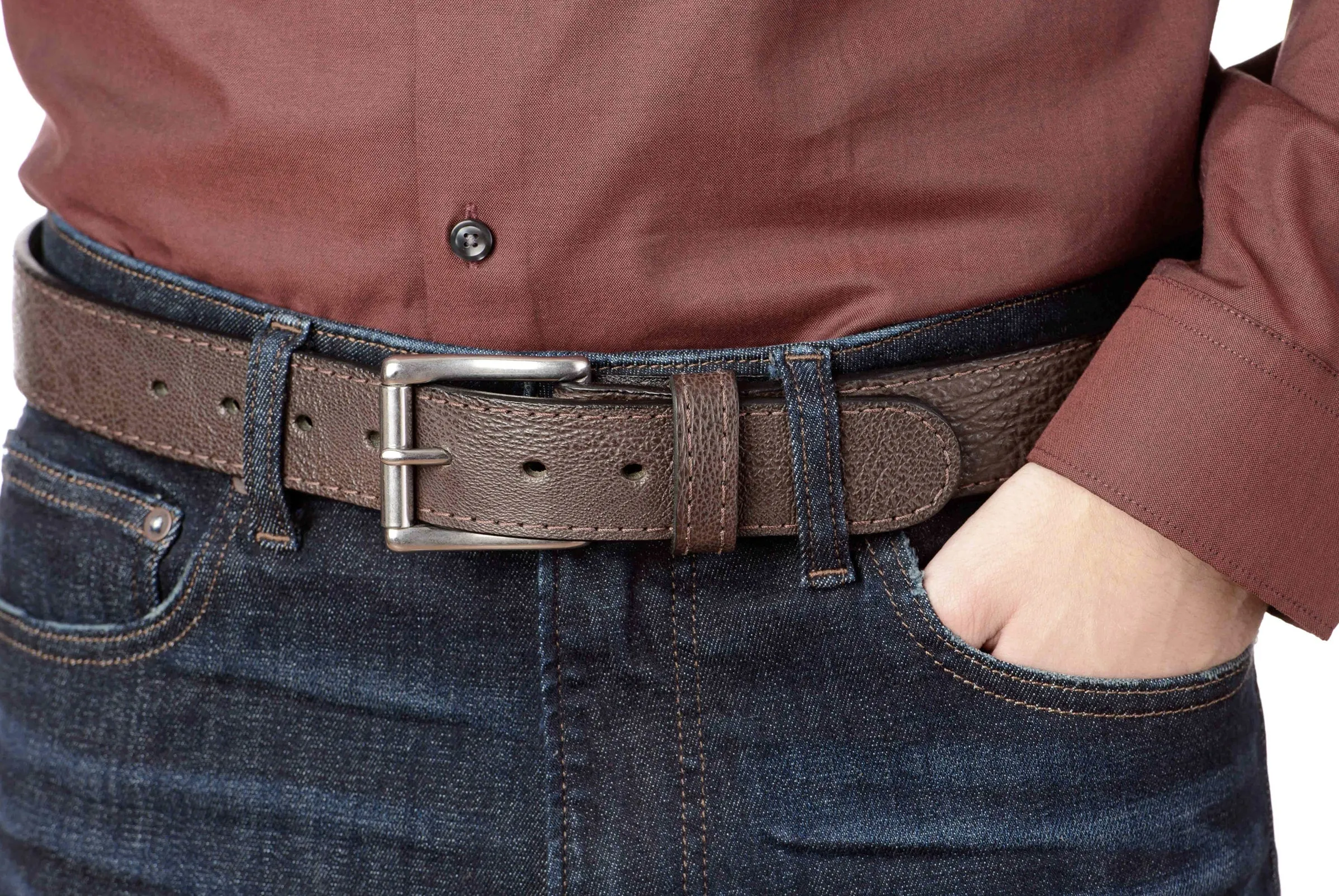 Men's Brown Shark Max Thickness Gun Belt