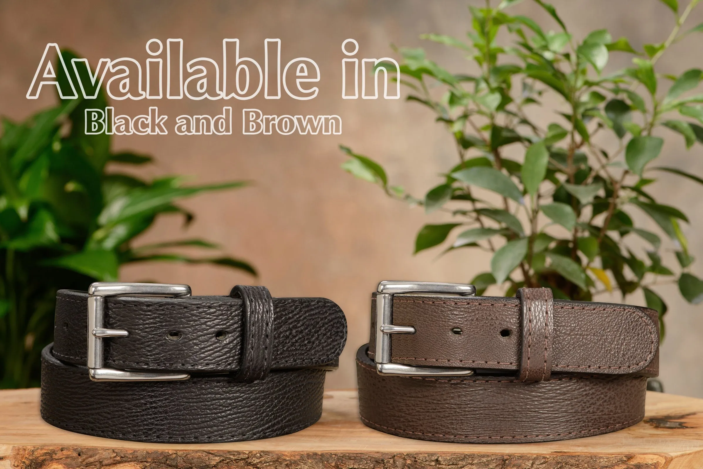 Men's Brown Shark Max Thickness Gun Belt