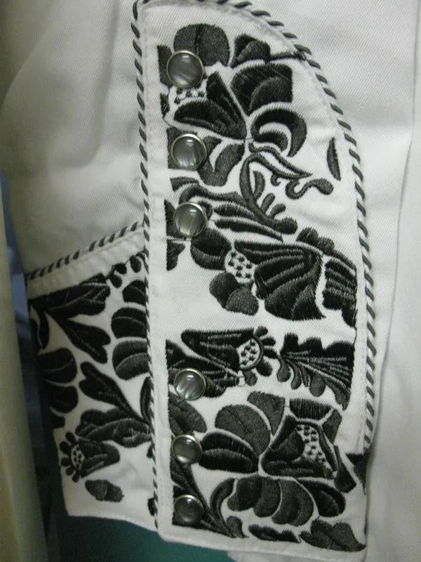 Men's Vintage Western Shirt Collection: Scully Gunfighter White & Pewter