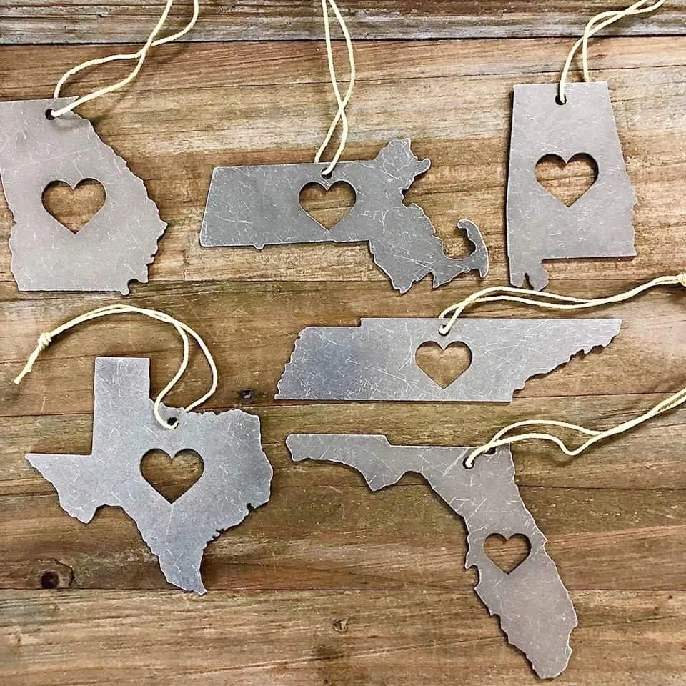 Metal State Ornament - All States Available