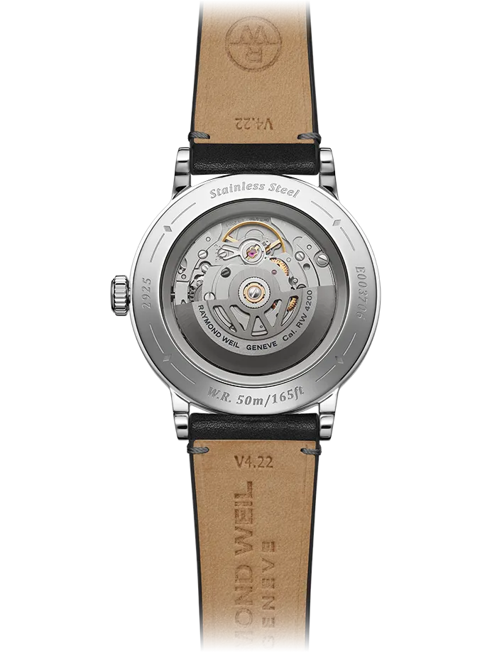 Millesime Men's Automatic Black Leather Strap Watch