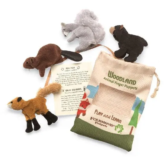 Mini Woodland Animal Set of Finger Puppets
