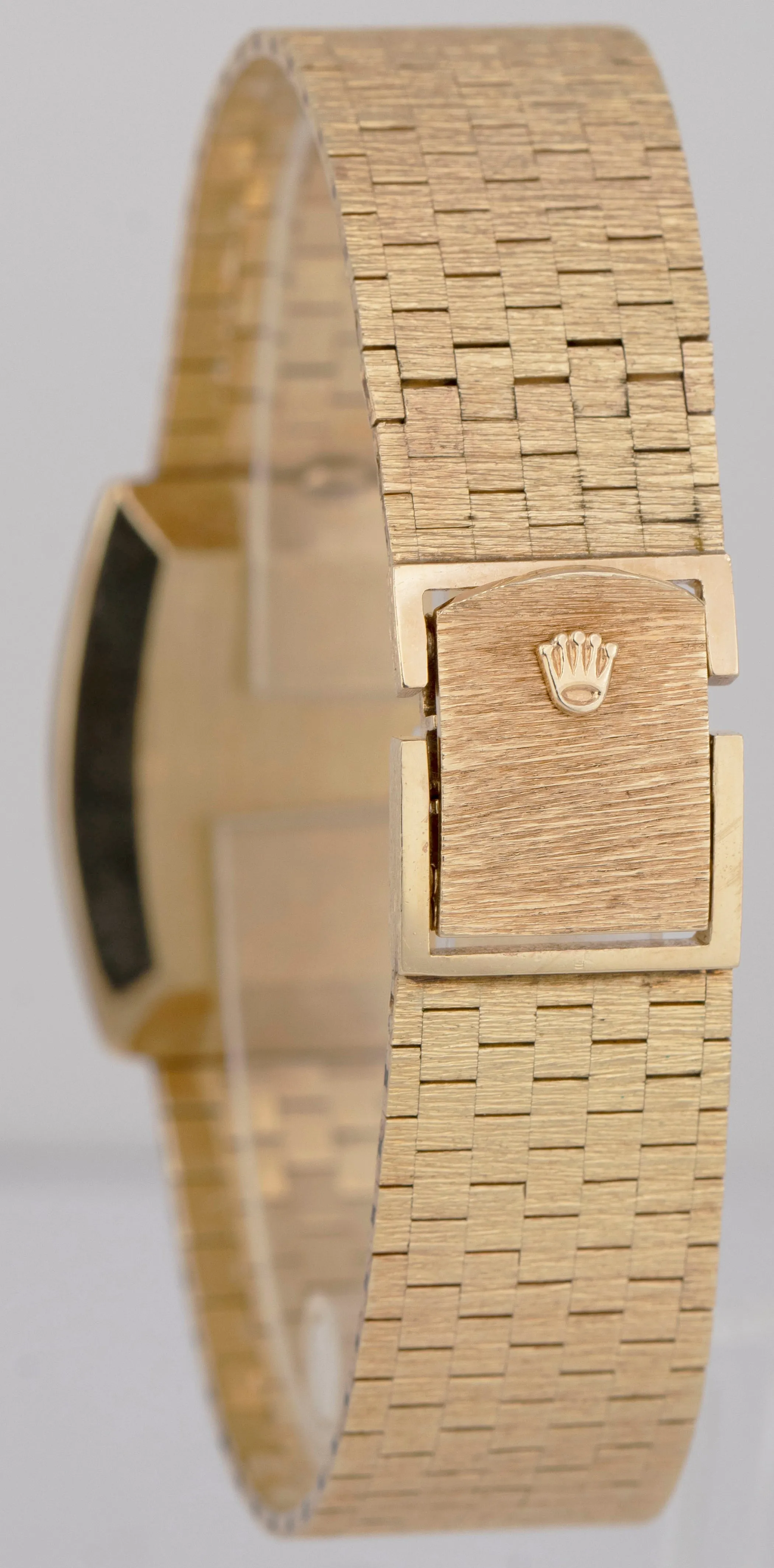 MINT Rolex Cellini 14K Yellow Gold 29mm Silver Bark Finish Manual Wind 604 BOX