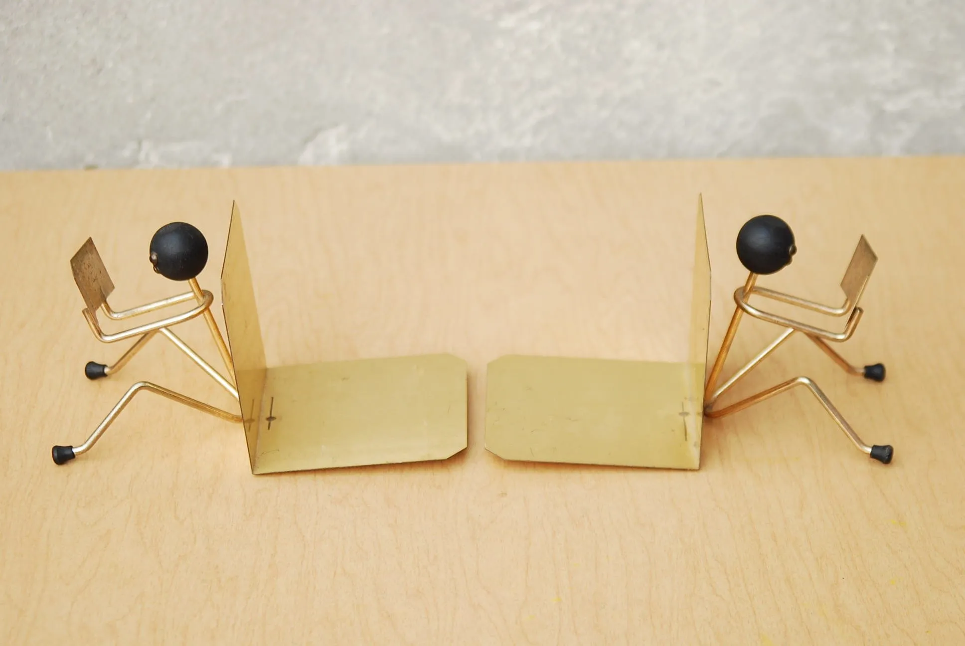Modernist Stick Figure Bookends
