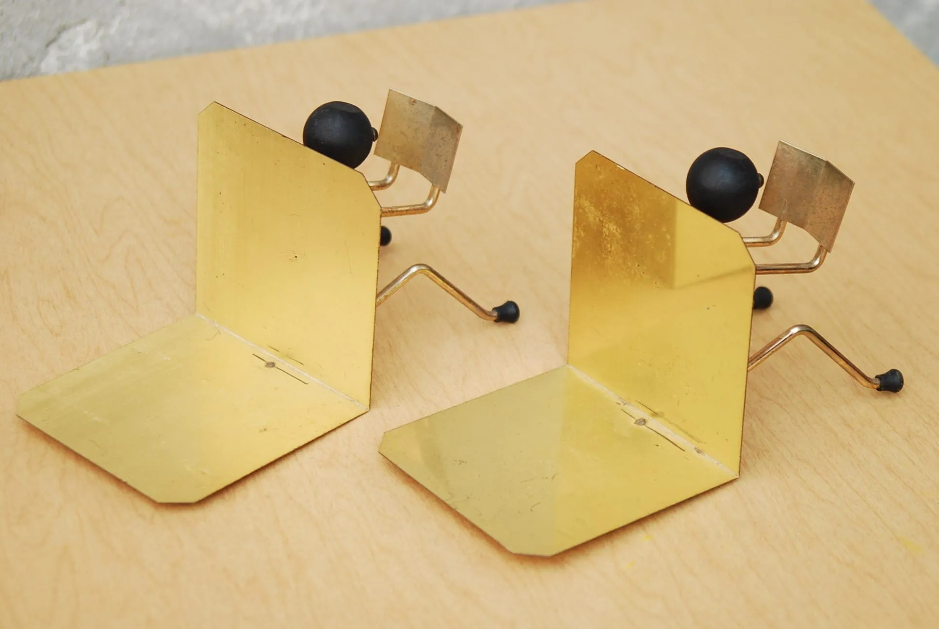 Modernist Stick Figure Bookends