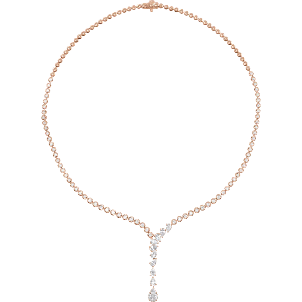 Multi Diamond V-Neck Necklace