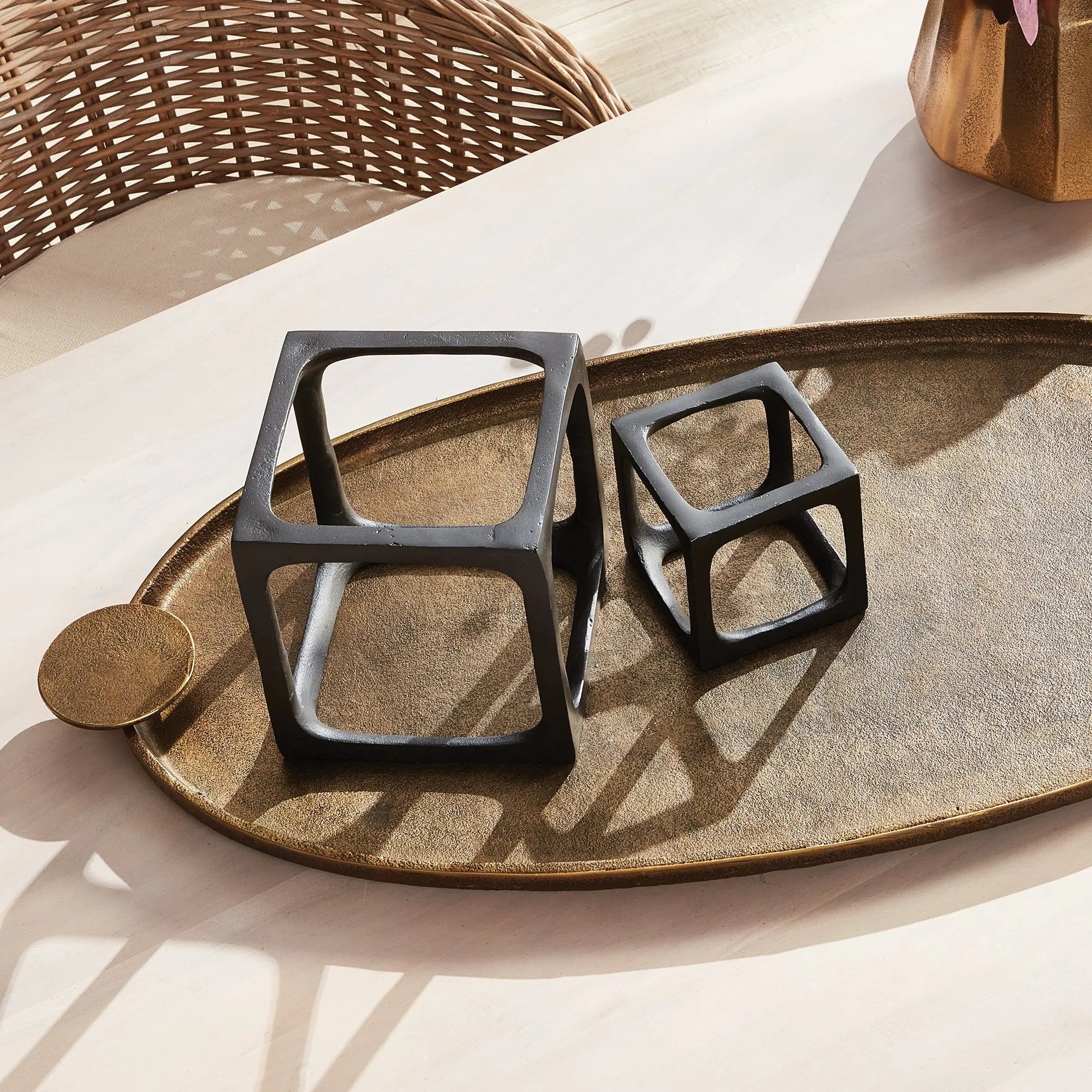 NAPA Home & Garden, CUBIST SCULPTURES, SET OF 2,N2DK19BK
