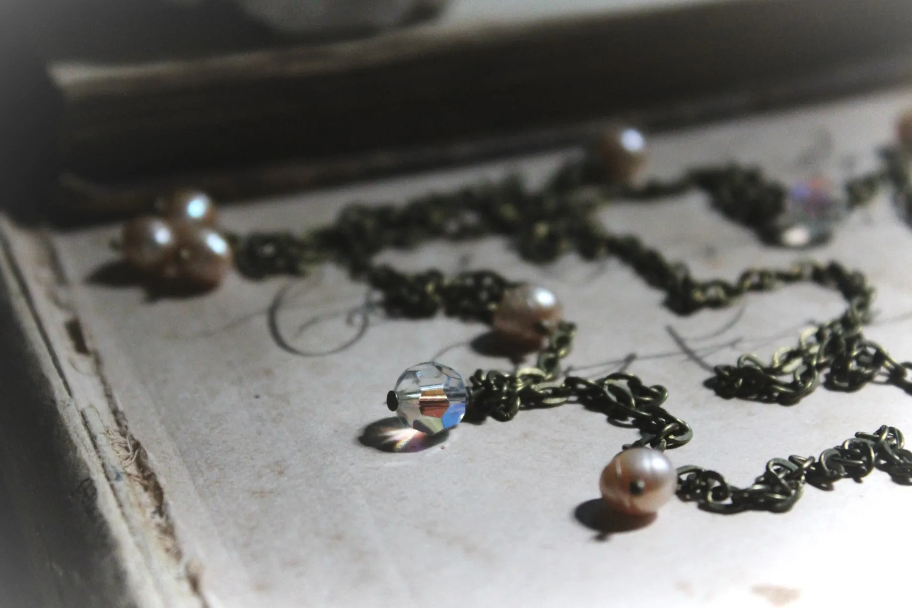 Nine Daughters  |  Kólga. Freshwater Pearl & Crystal Headchain.