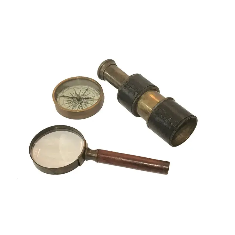 Old World Maritime Navigation Replica Set w/ Storage Box